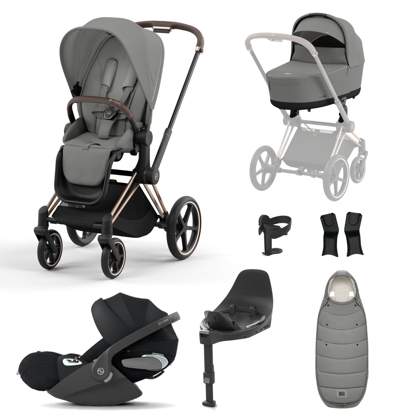 Cybex Priam 2023 with Lux Carrycot and Cloud T Car Seat