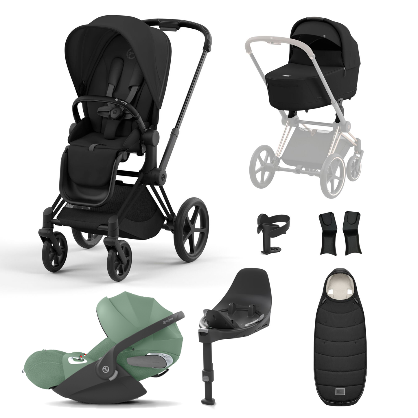 Cybex Priam 2023 with Lux Carrycot and Cloud T Car Seat