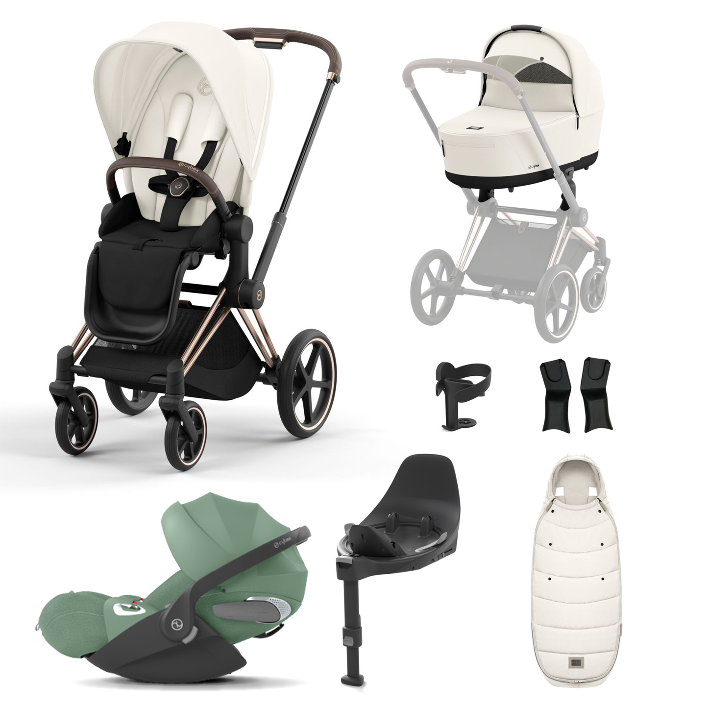 Cybex Priam 2023 with Lux Carrycot and Cloud T Car Seat