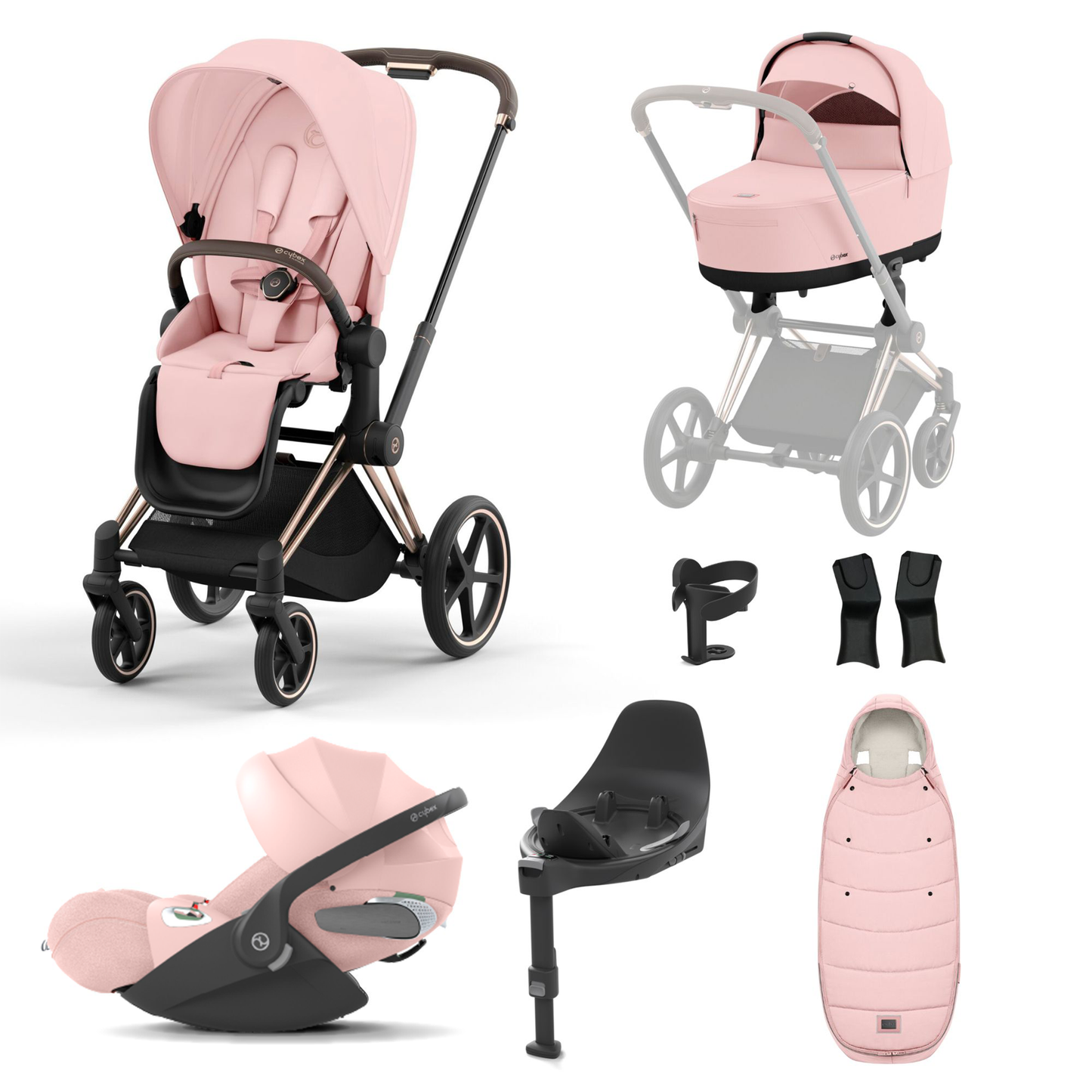 Cybex Priam 2023 with Lux Carrycot and Cloud T Car Seat