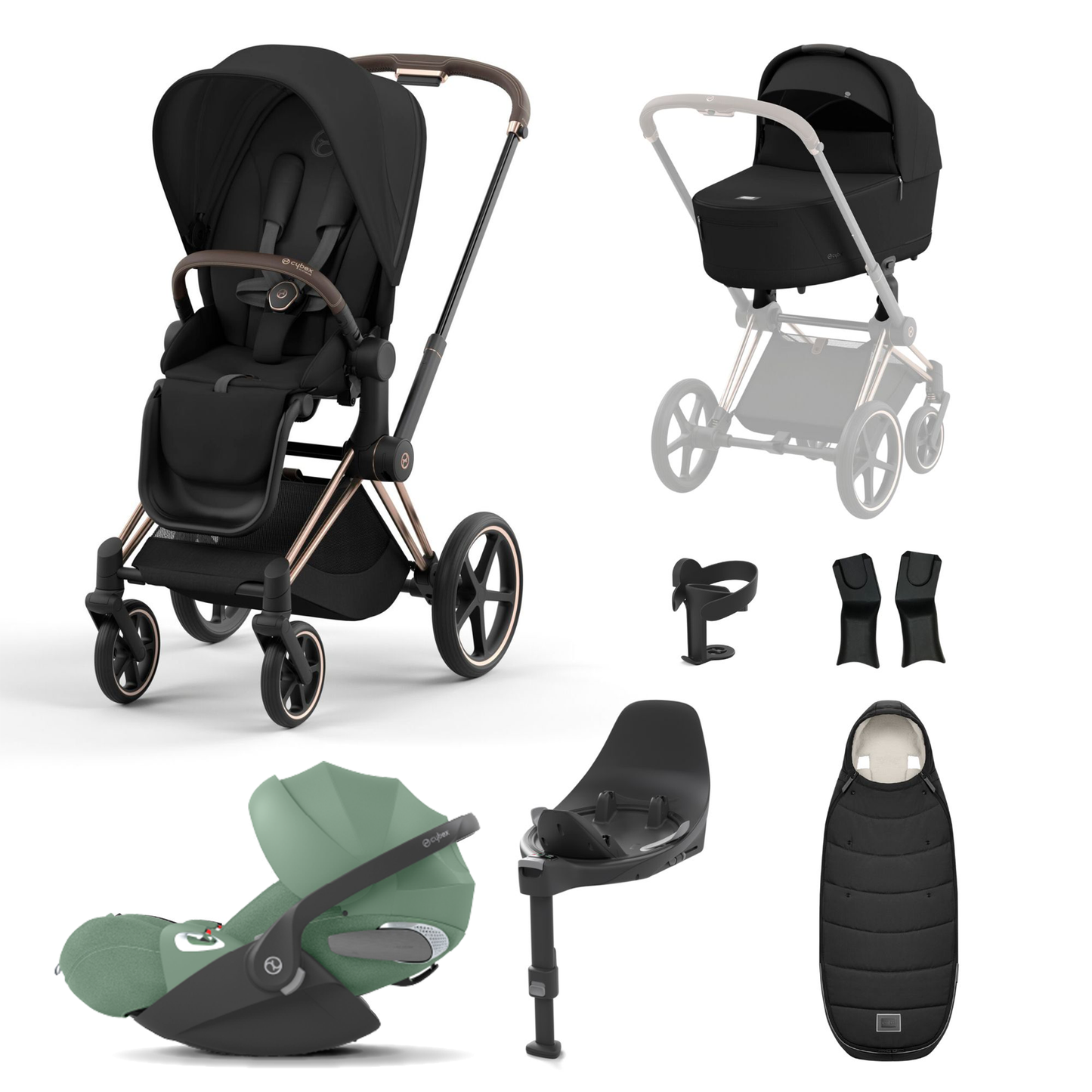 Cybex Priam 2023 with Lux Carrycot and Cloud T Car Seat