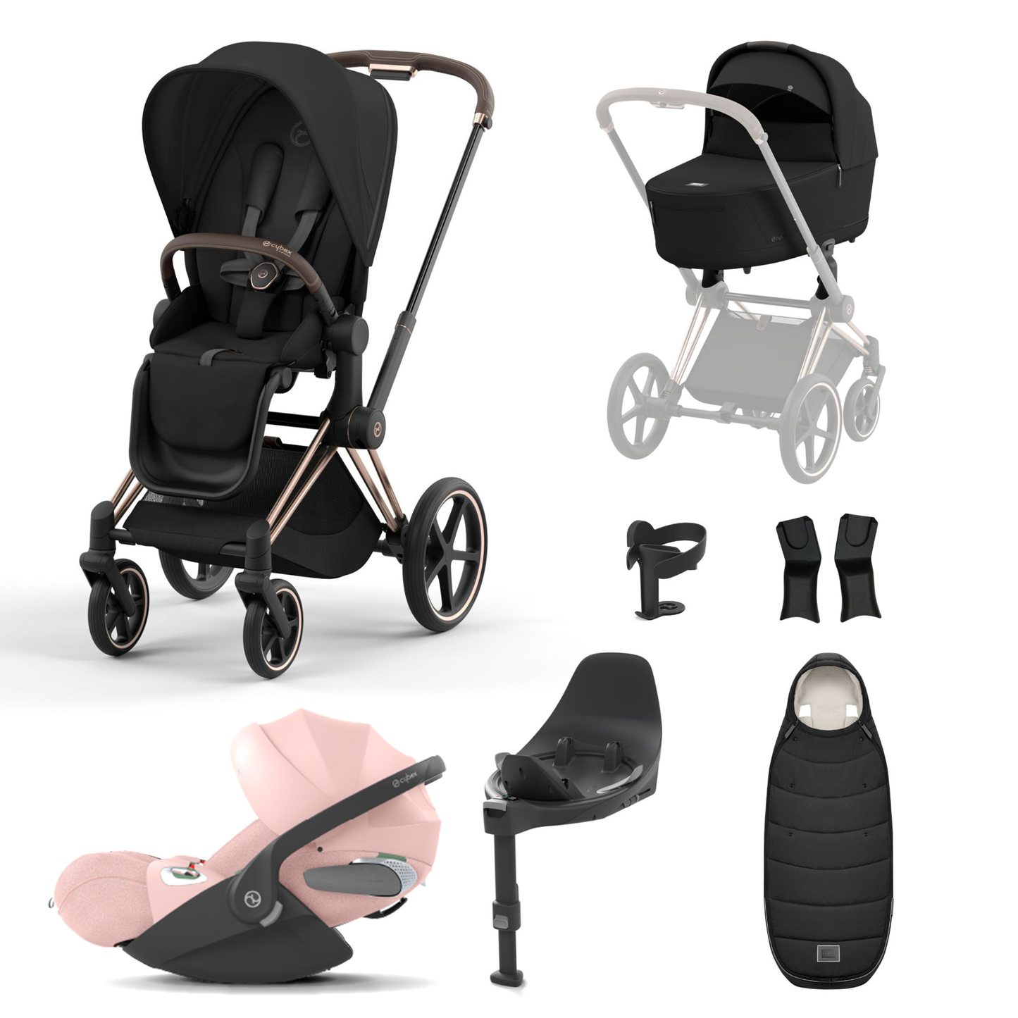 Cybex Priam 2023 with Lux Carrycot and Cloud T Car Seat