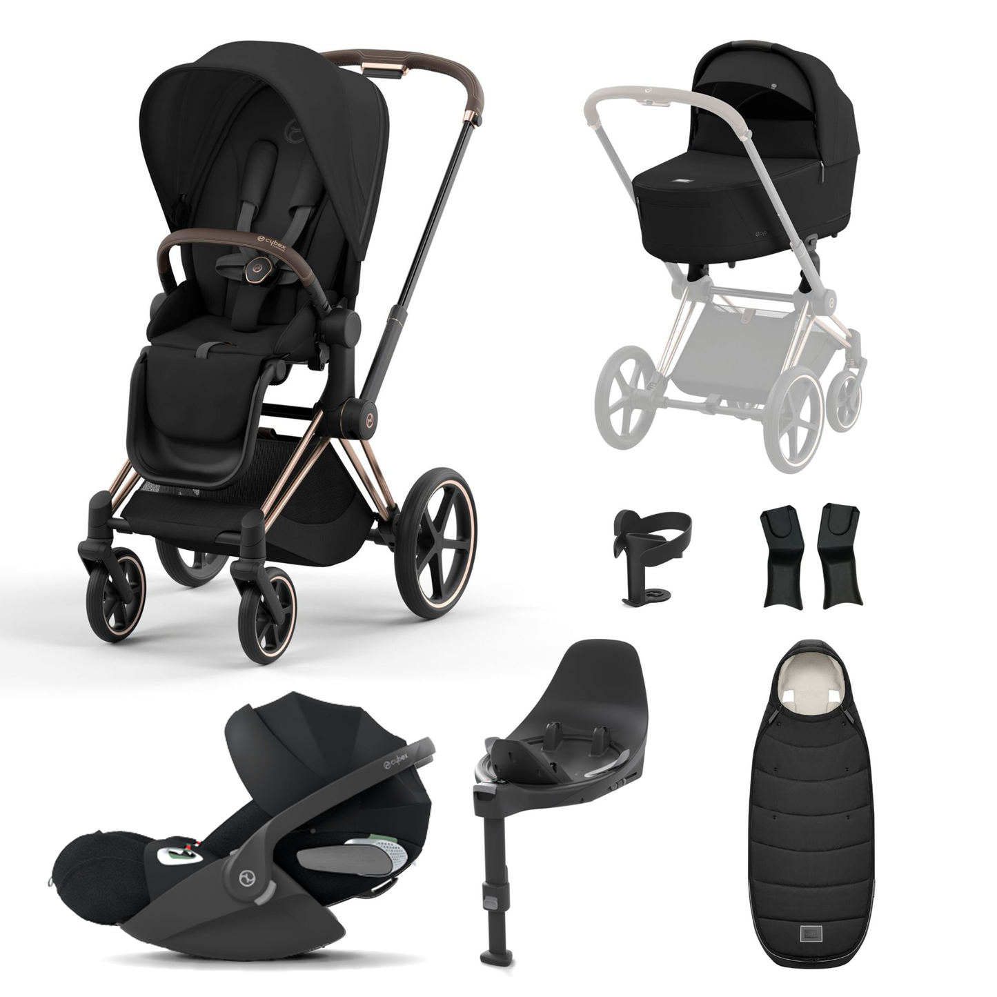 Cybex Priam 2023 with Lux Carrycot and Cloud T Car Seat