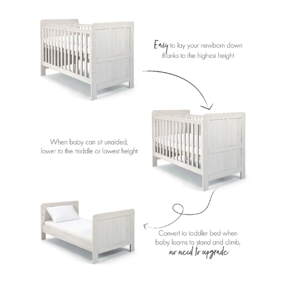 Mamas and papas atlas cot best sale bed oak